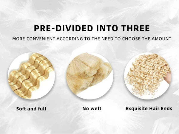 12A 613 Bulk Human Hair For Braiding Deep Wave Blonde Bulk Human Hair Extensions No Weft Human Hair Bundles For Boho Braids