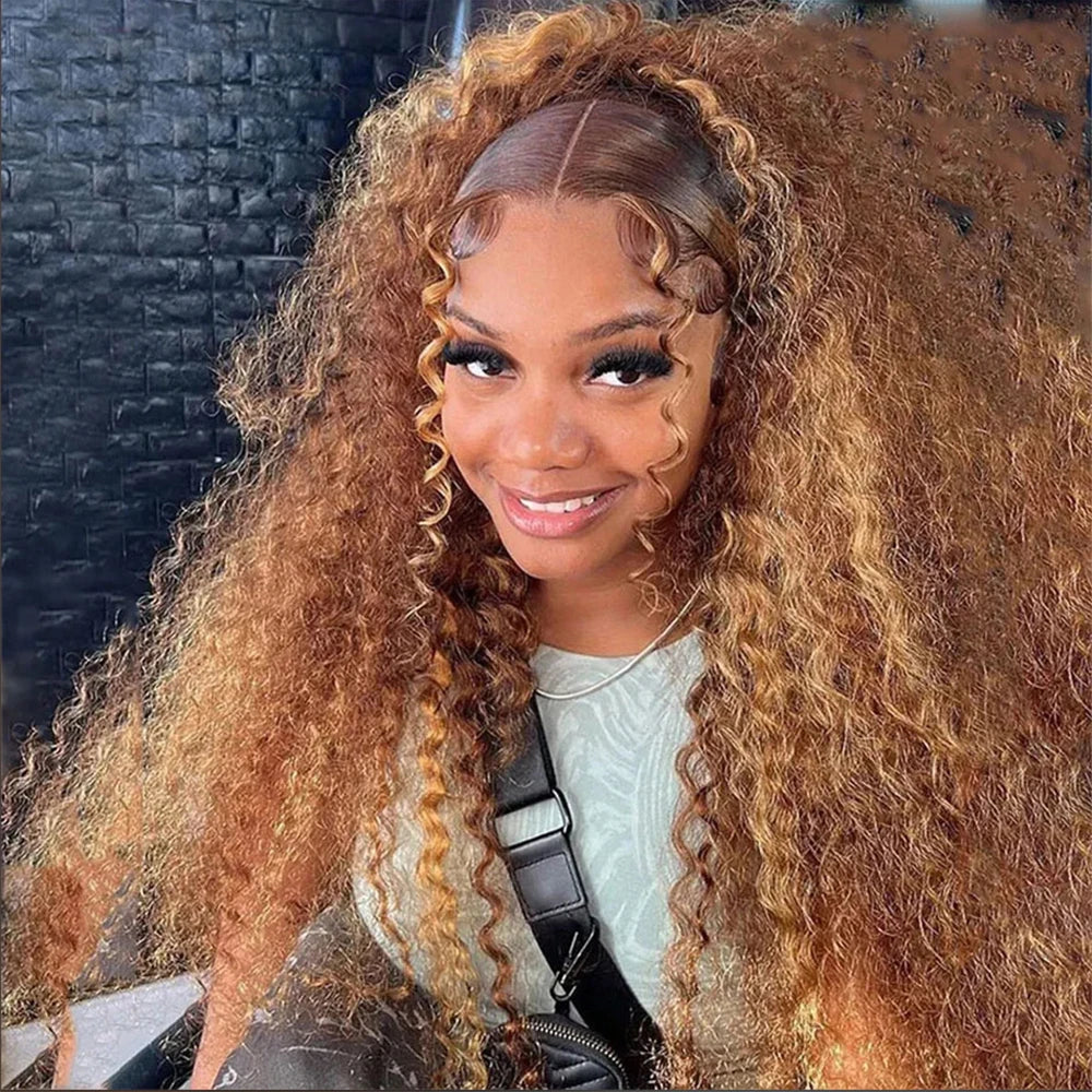 Highlight Wig Human Hair 13x6 HD Lace Frontal Human Hair Deep Wave Frontal Wigs Brazilian 13x4 Water Wave Curly Wigs For Women