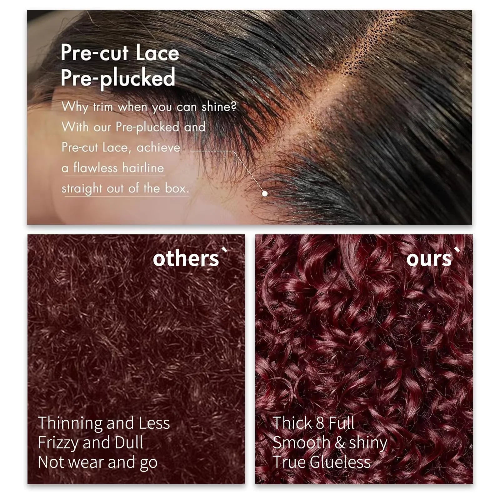 Reddish Brown Water Wave Lace Short Curly Wig Burgundy Red Remy Short Cut Bob Frontal Human Hair Wigs 100% Real Human Hair