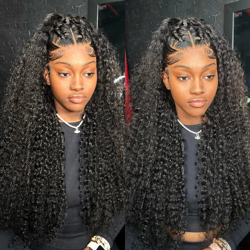 13x6 HD Lace Frontal Wig Deep Wave Frontal Wig 100% Brazilian Curly Human Hair Wigs 13x4 Transparent Lace Front Human Hair Wig