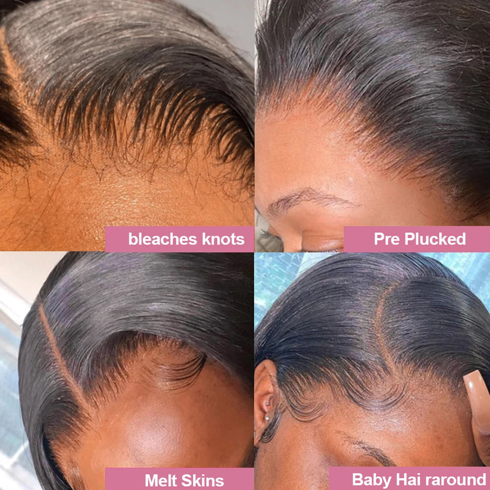 40 46 Inches 13x6 HD Body Wave Lace Front Human Hair Wigs Brazilian 13x4 360 Natural Wavy Human Hair Wigs For Women 300% Density