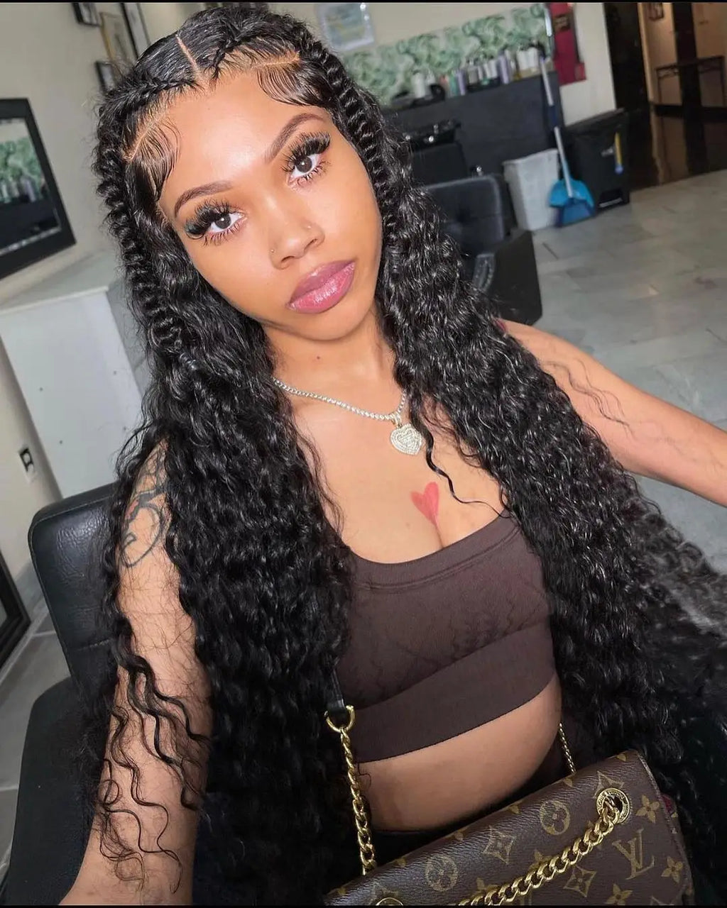 300% Density 40 50 Inches Deep Wave Frontal Wig 13x4 13x6 HD Curly Lace Front Human Hair Wigs Brazilian 7x5 Wear Go Glueless Wig