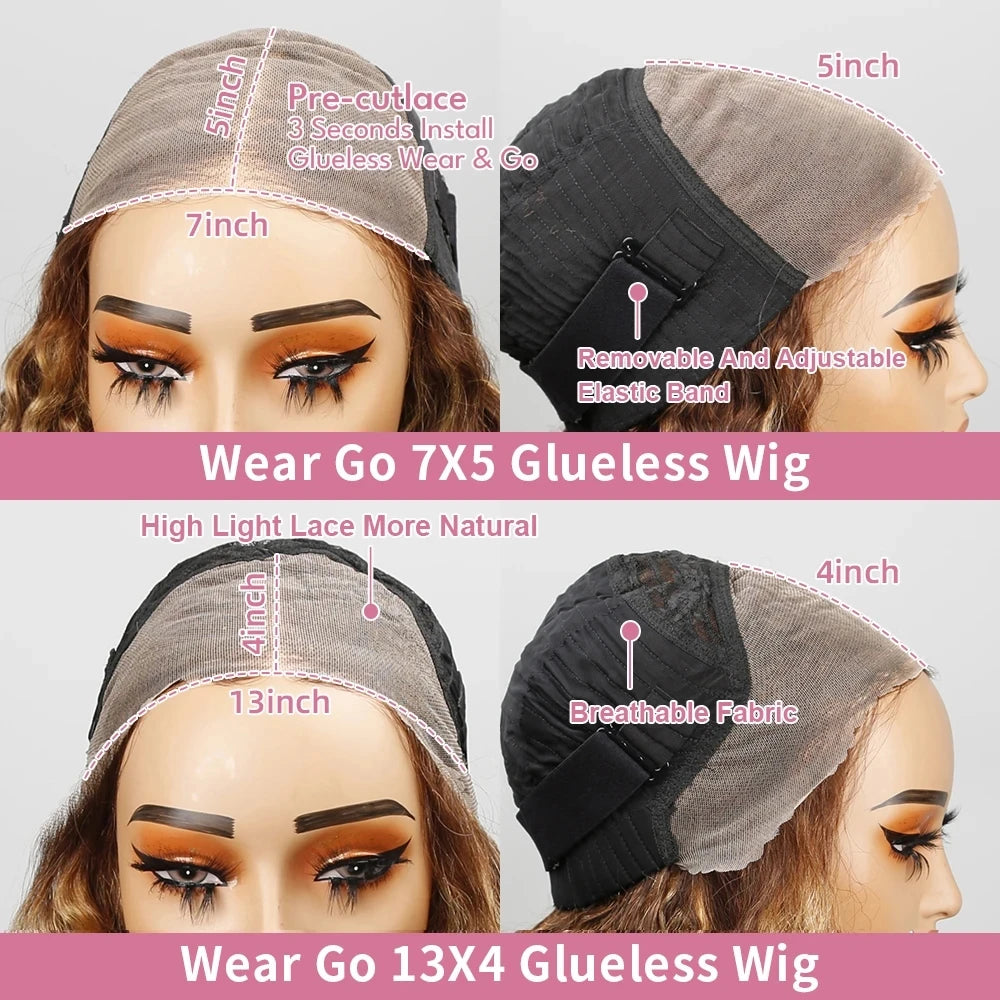 Highlight 13x4 Blond Body Wave Glueless Wigs Human Hair Pre Plucked Brazilian 40 Inch 7x5 Wear Go Loose Wave Wigs For Women 250%