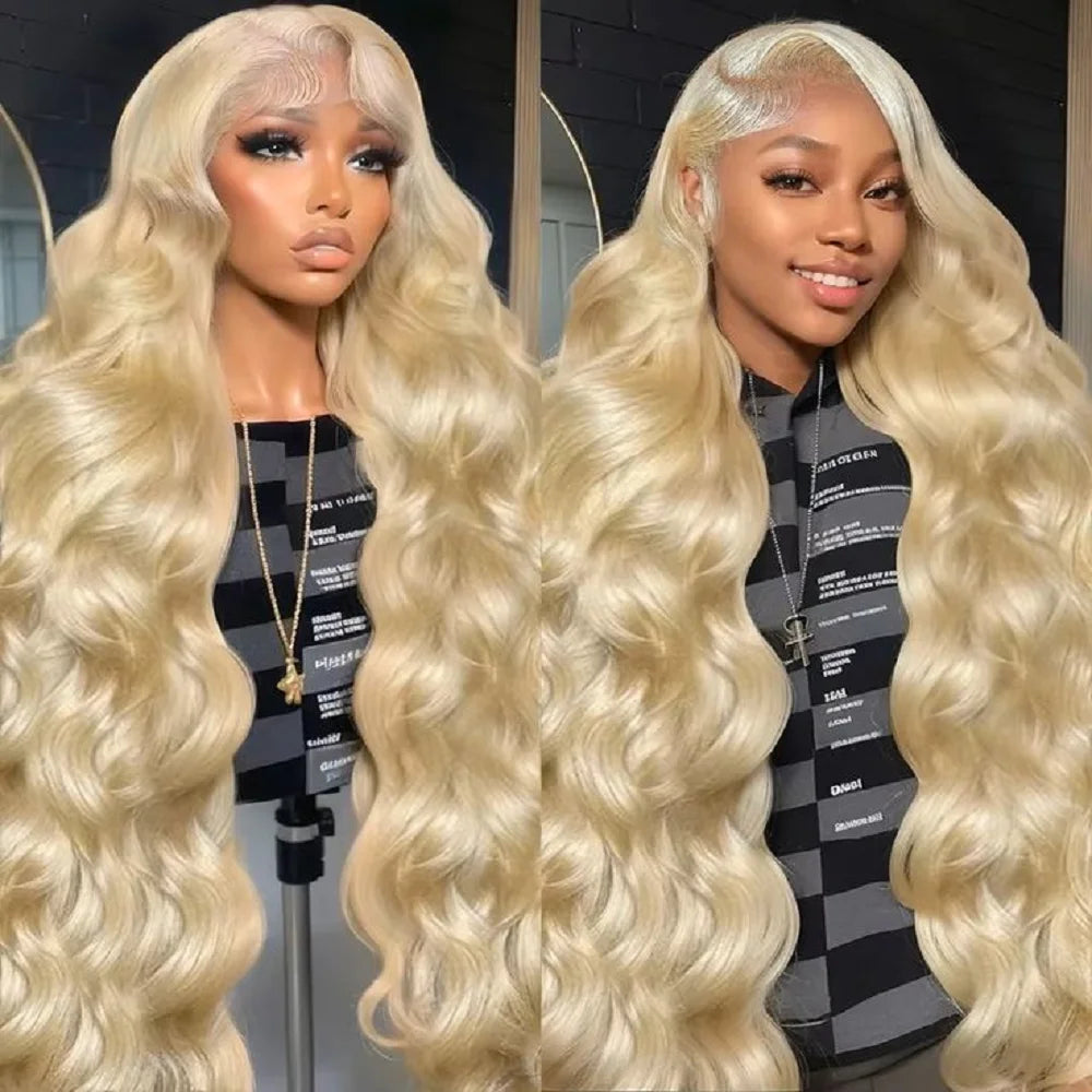 13x6 13x4 Body Wave 613 Honey Blonde Wig Human Hair 30 40 Inches Hd Lace Frontal Wig 100% For Transparent Brazilian Woman Hair