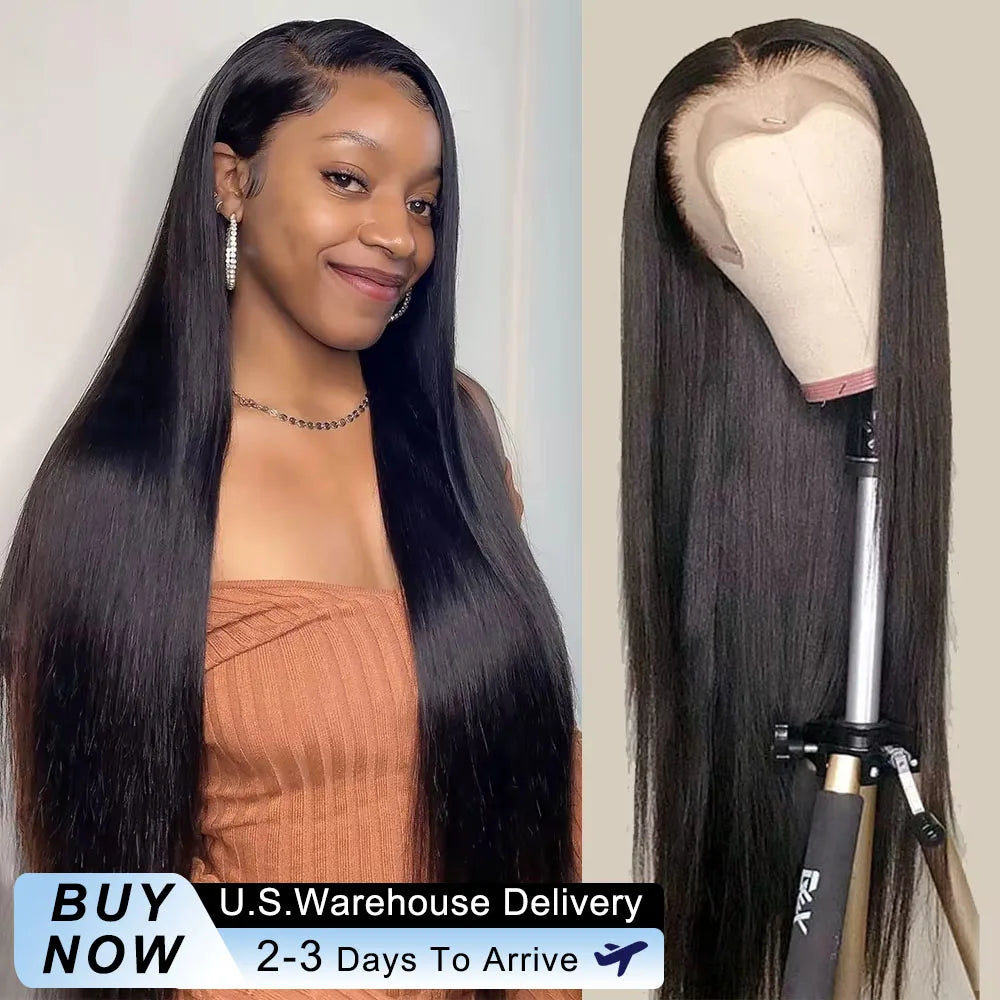 30 40 Inch Straight Human Hair Wig 13x6 250 Density HD Lace Front Transparent Human Hair Wigs Brazilian Lace Frontal Hair Wig