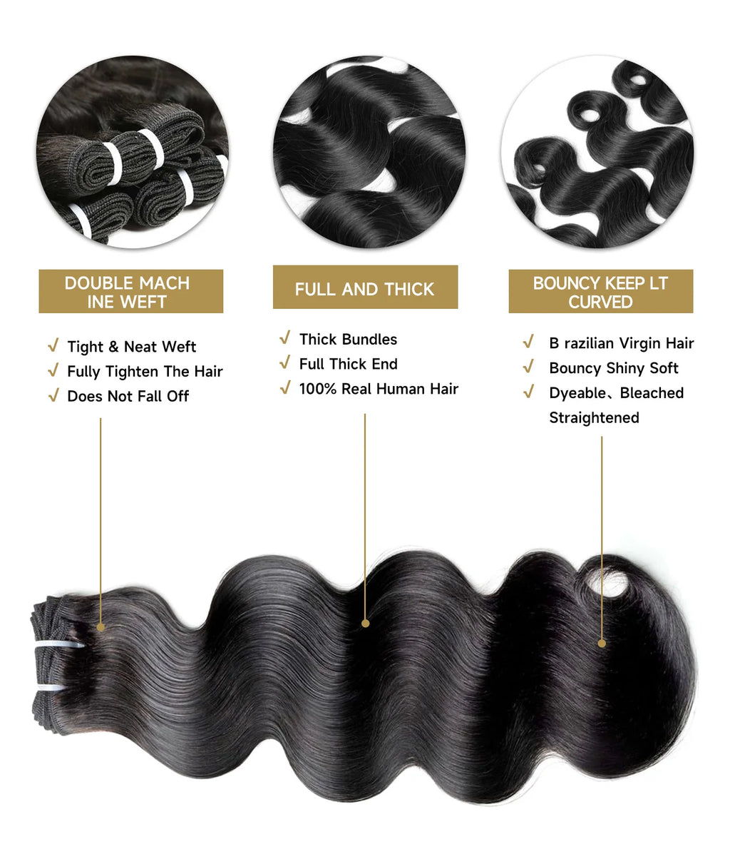 Body Wave Human Hair Extensions Curly Bundles Brazilian Hair Weavings 100% Human Hair Bundles 8-26 28 30 Inch 1/3/4 Bundles 50g