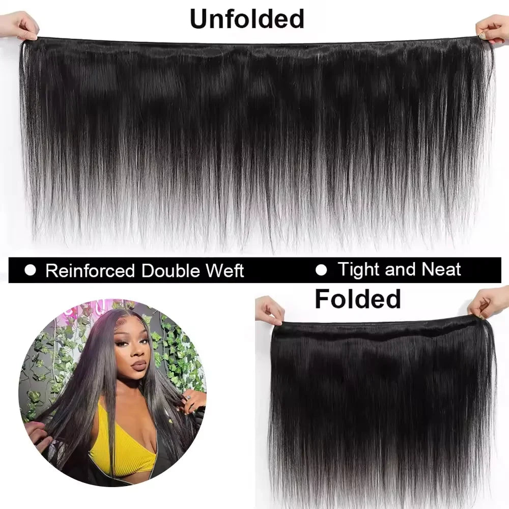 36 40 42Inch 14A Grade Straight Human Hair Bundles 3 4 5 Bundle Body Wave Virgin Raw Hair Weave Bundles Remy Human Hair Natural