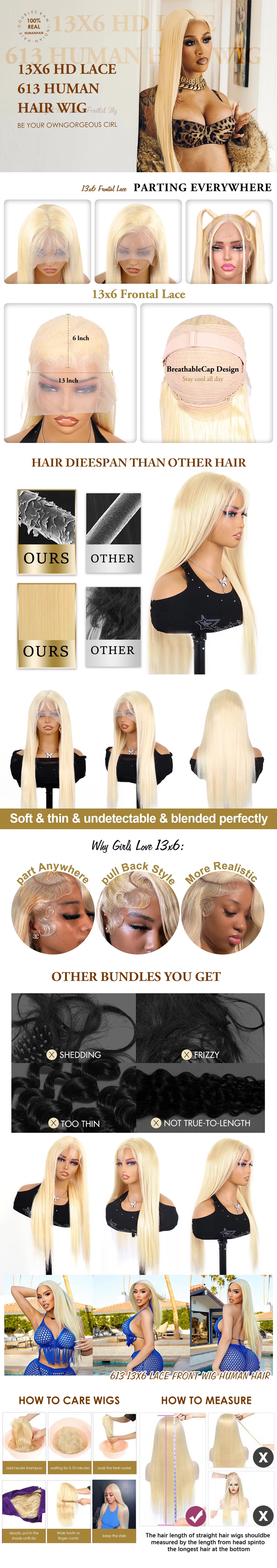 30 40 Inch 613 Hd Lace Front Wig 13x6 220 Density Honey BlondeTransparent Human Hair Wigs 13x4 Colored Straight Lace Frontal Wig