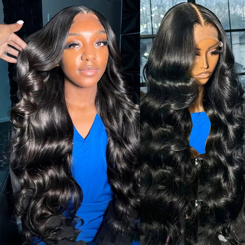 30 40 Inch 13x6 HD Transparent Body Wave Lace Frontal Wigs Preplucked 13x4 Lace Front Human Hair Wig Pre Plucked For Black Women