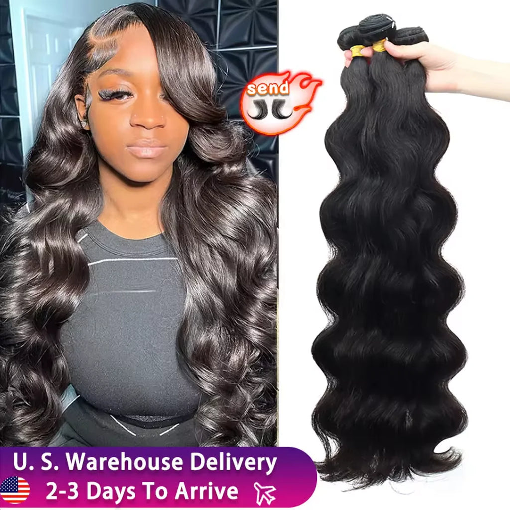 12A 30 34 Inch Body Wave Bundles Brazilian Human Hair 3/4/5 Bundles Unprocessed Extension Women Human Hair Bundles Stainable ﻿ ﻿