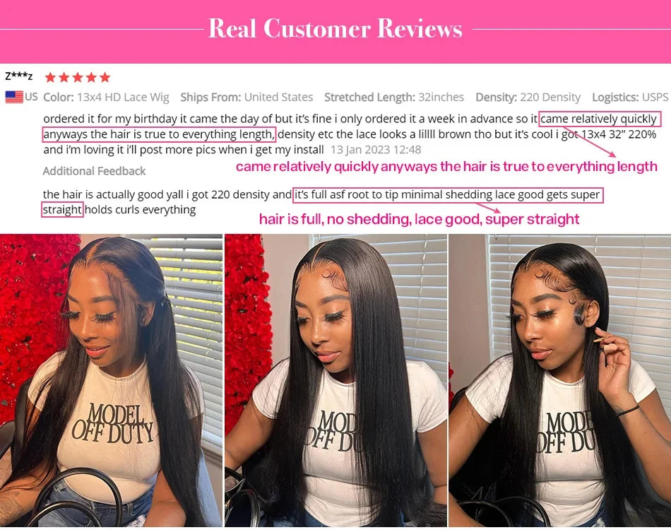 30 36 Inch Straight Human Hair Wigs 180 Density Straight 13x6 Hd Lace Frontal Wig Human Hair PrePlucked Brazilian Hair For Women