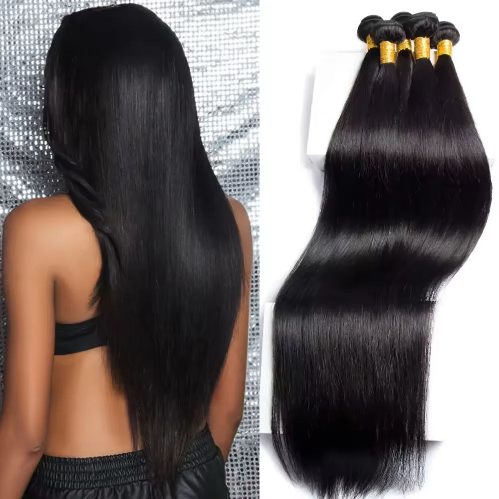 16A Human Hair Bundles 28 30 32 34Inch straight Bundles Human Hair 100% Unprocessed Brazilian Virgin Hair 3/4/5 Bundles Deals