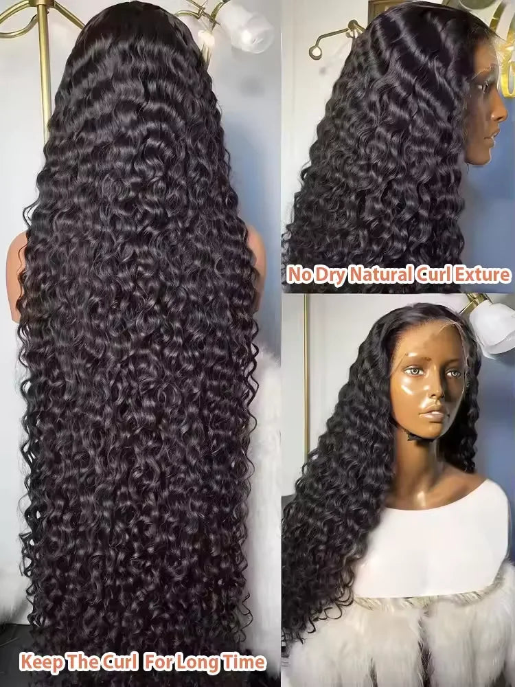 30 40 Inch 13x6 HD Lace Front Human Hair Wigs Deep Wave 250 Density 13x4 Curly Lace Frontal Wig Glueless 5x5 Closure Brazilian