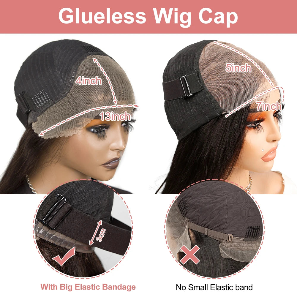 Water Wave 4x4 Closure Wigs Human Hair Glueless Bob Wig Human Hair Pre Plucked 13x4 Deep Curly Lace Front Wig 180% Density Full