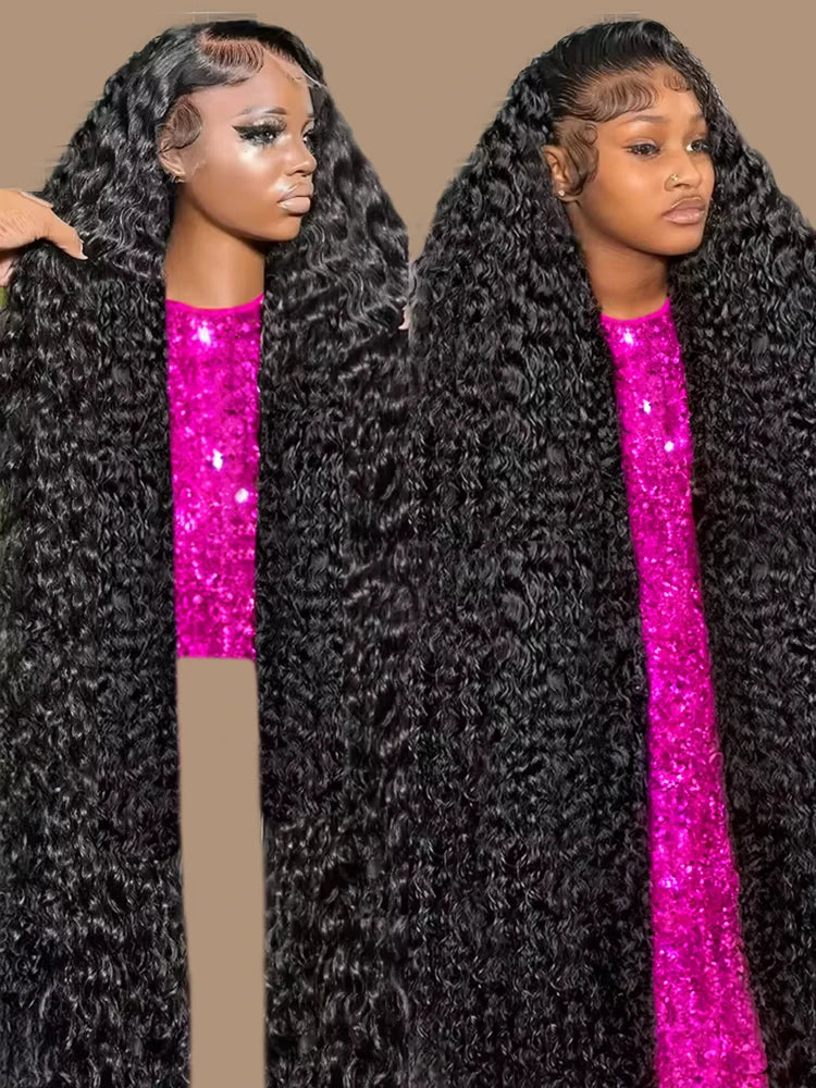 300 Density HD 13X6 Loose Deep Wave 13X4 Lace Frontal Wigs Transparent 40 50 Inch Curly Lace Front Human Hair Brazilian Remy Wig