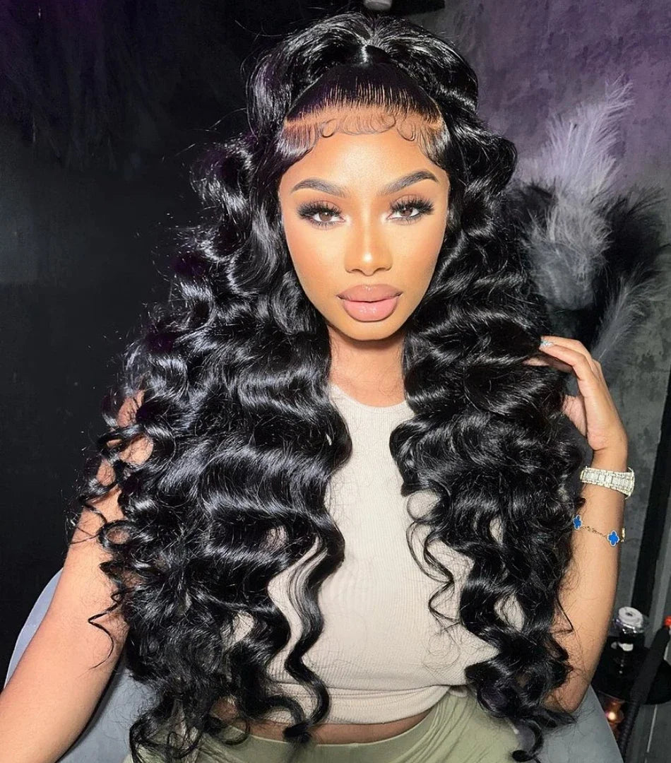 40 Inch Loose Deep Wave 13x6 HD Lace Frontal Human Hair Wig Brazilian Curly Wigs 13x4 360 Full Lace Front Wigs For Women 250%