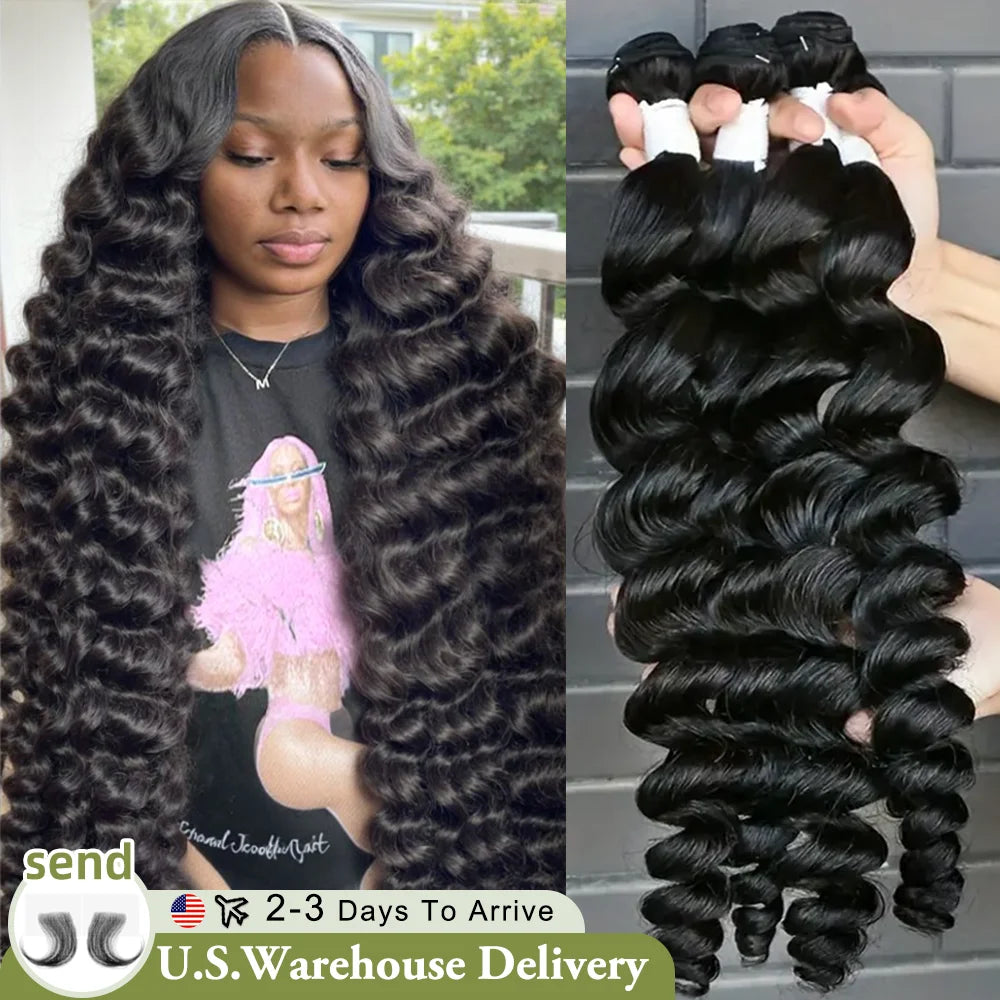 16A Loose Wave Human Hair Bundles 40 Inch Raw Hair 4 5 6 Bundles Brazilian Extensions 100% Unprocessed Human Hair Weave Bundles