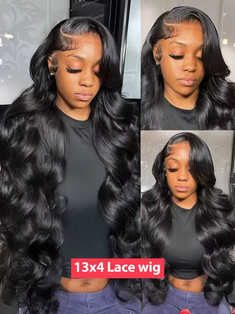 HD Transparent Body Wave Lace Frontal Wigs Human Hair 13x6 30 40 Inch Body Wave Human Hair Wig For Black Women 250 Density