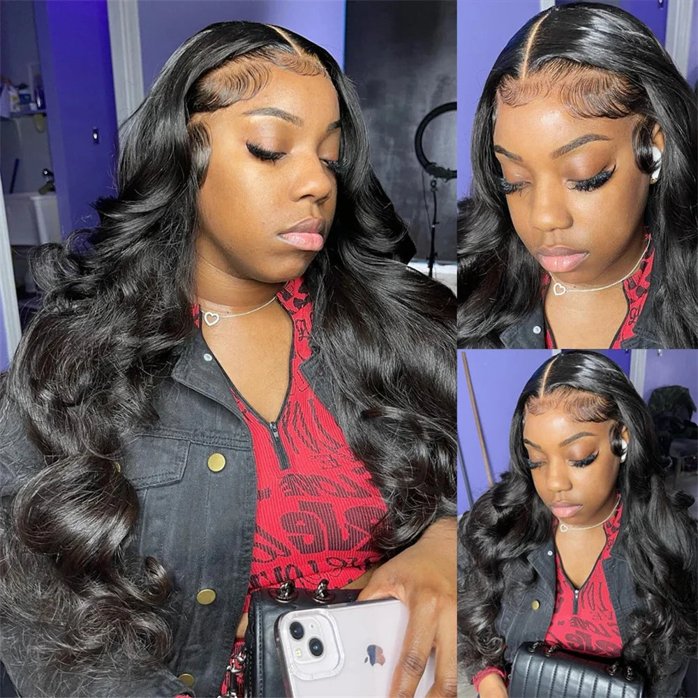 220% Glueless 7x5 HD Lace Closure Wig Body Wave Preplucked 28 Inch Wear and Go Glueless Wigs Human Hair Pre Plucked Pre Cut