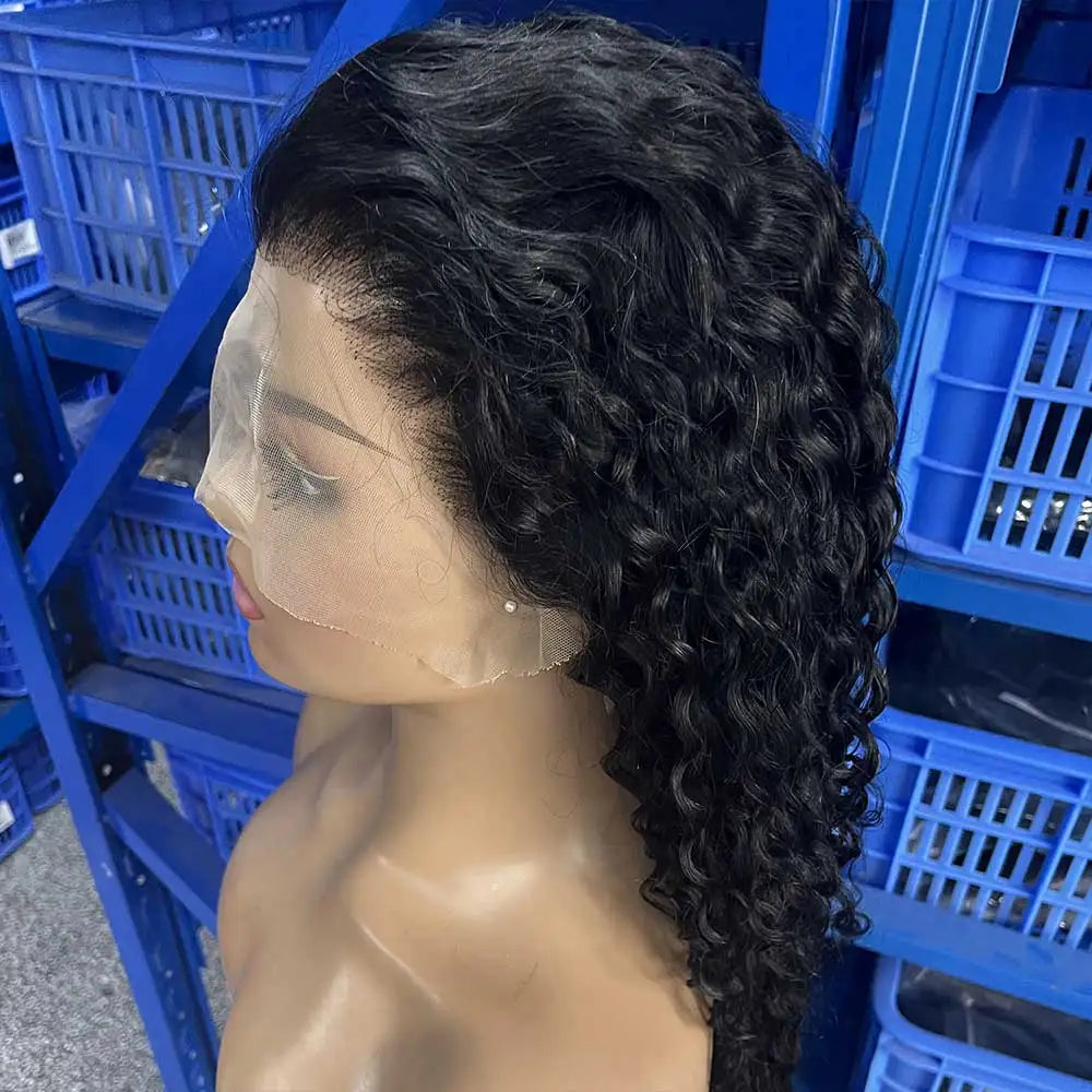 300% Density 13X6 HD Deep Wave Lace Frontal Wig Brazilian 40 46 Inch 13X4 360 Water Curly Lace Front Human Hair Wigs For Women