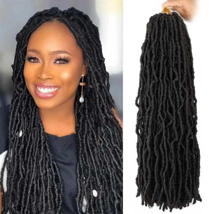 24 Inch Soft Locs Crochet Hair Pre Looped 6 Packs Faux Locs Crochet Braids Goddess Locs Dreadlocs Synthetic Hair for Black Wome