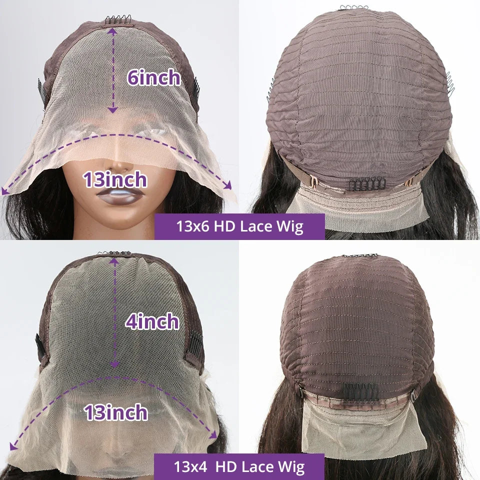 Brown Kinky Curly Bob Wig Deep Wave Frontal Wigs 13x4 HD Transparent Lace Frontal Wigs 00% Human Hair Brazilian Remy Hair