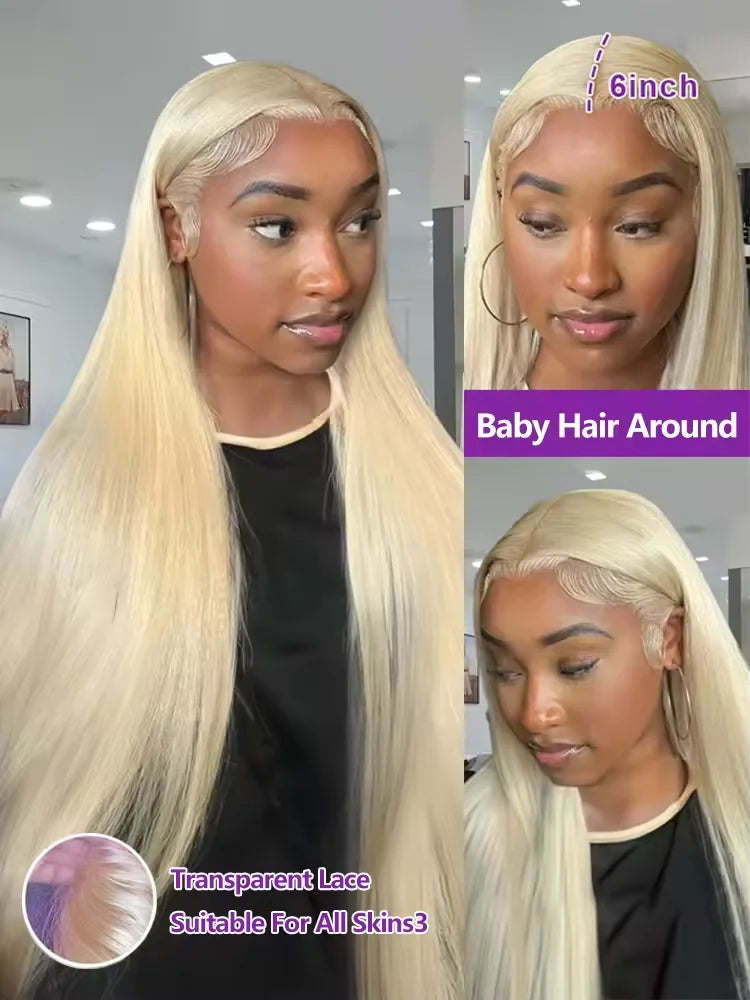 40 inch Blonde 613 Straight Lace Front Wigs Human Hair 100% natural 13x4 Human Hair Lace Frontal Wigs for Women Wigs Promotions