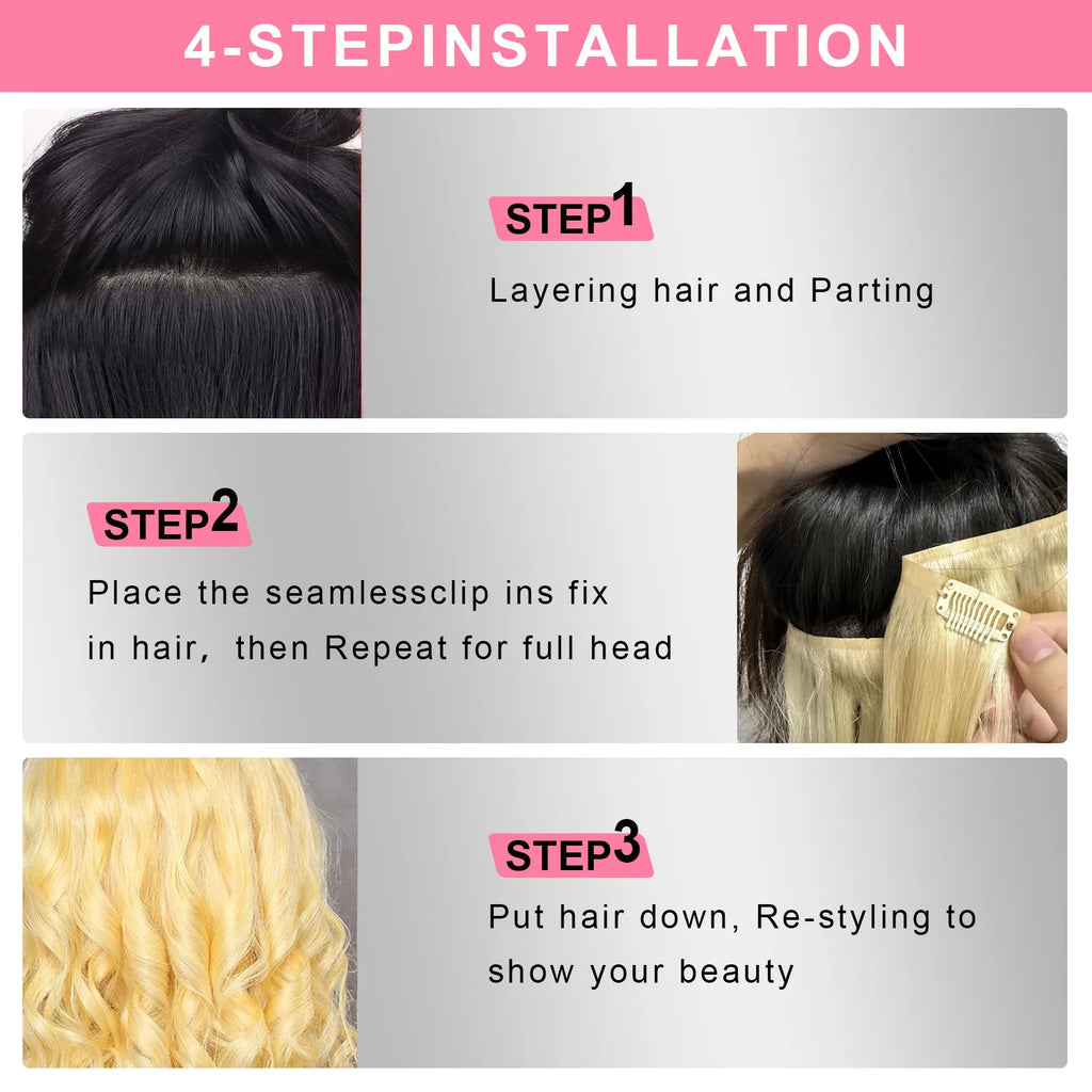 9Pcs/set  613 Clip Ins Hair Extensions 100% Real Human Hair 613 Blonde Colored Straight Clip In Hair 120G/Set Deals For Women