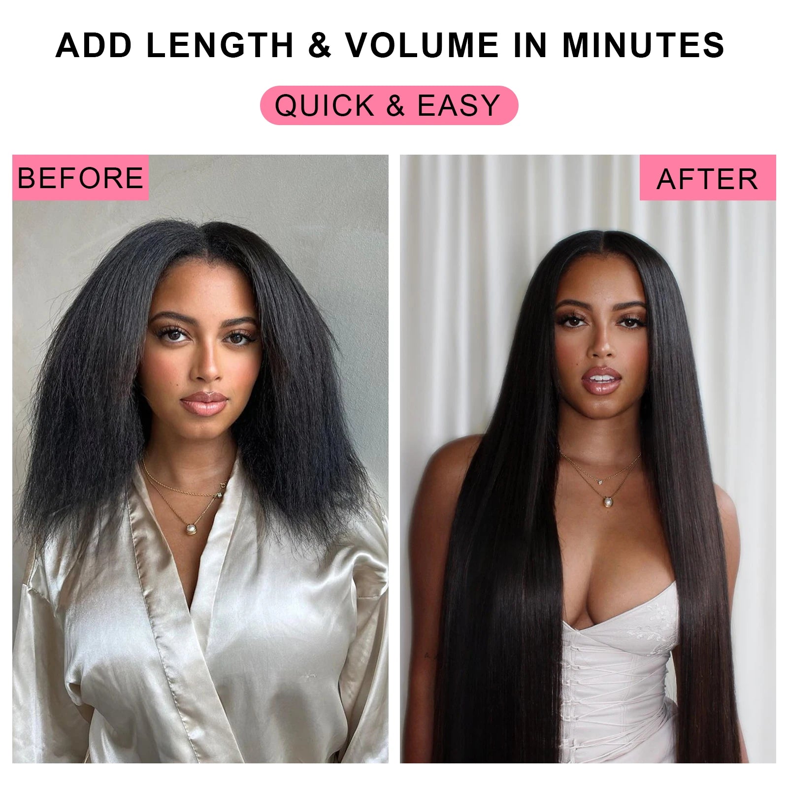 16A Straight Clip Ins Hair Extensions Human Hair 22 Inch Brazilian Remy Natural Human Hair 140G 10 Pcs/Set Full Head For Women