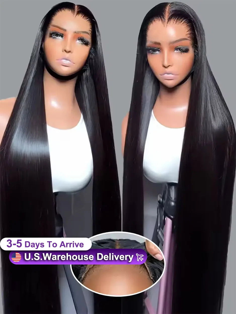 Straight 13x4 Glueless Wig Human Hair Ready To Wear Bleached Konts 13x6 Lace Front Preplucked Hairline For Women