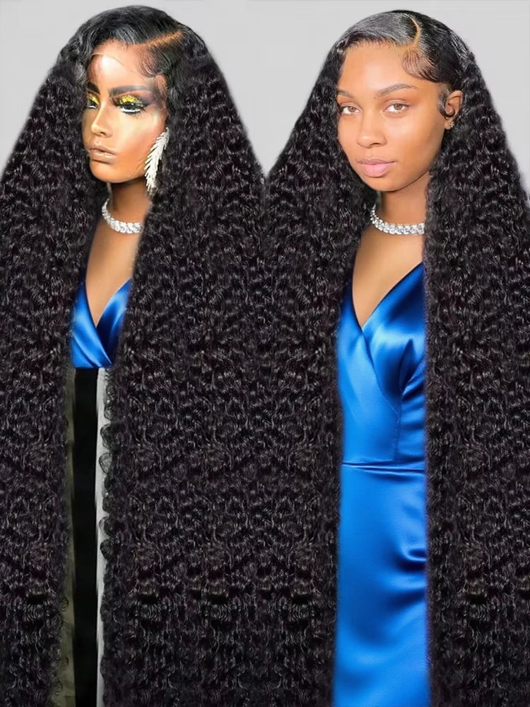 300 Density Deep Wave Lace Frontal Wig Hd 13x4 13x6 Water Wave Curly Lace Front Human Hair Wigs Brazilian 40 46 Inch Lace Wig