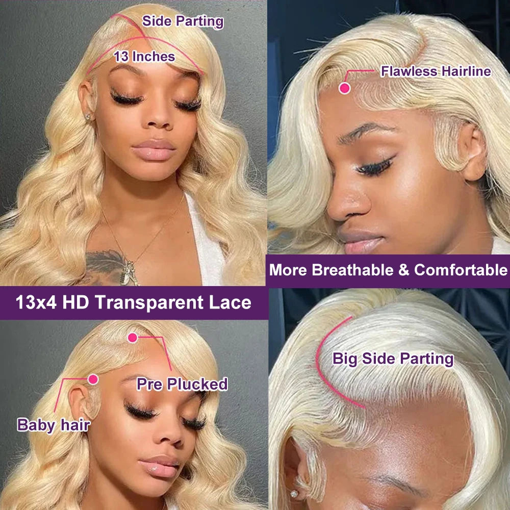40 42 Inch Honey Blond Curly Wigs 613 Hd Lace Frontal Wig 13x6 for Women 200 Density Deep Wave Frontal Wig