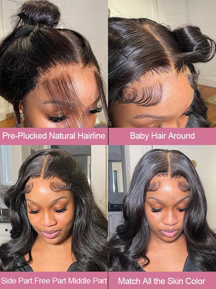 40 50 Inches Body Wave 13x6 Hd Lace Frontal Wig Human Hair 300 Density Brazilian Wavy Lace Front Wigs For Women 7x5 Glueless Wig