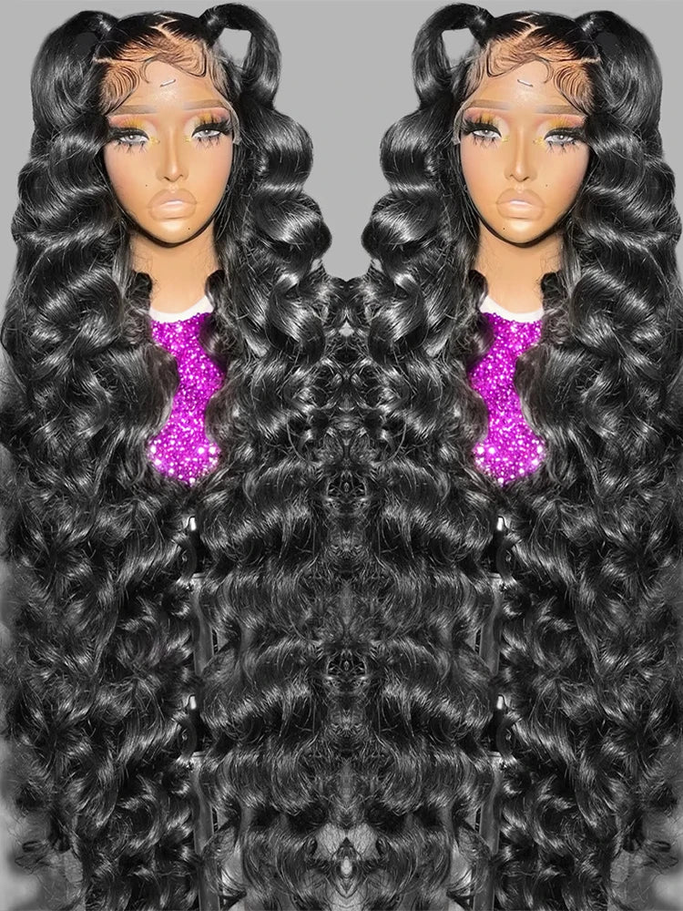 40 Inch Loose Deep Wave 13x6 HD Lace Frontal Human Hair Wig Brazilian Curly Wigs 13x4 360 Full Lace Front Wigs For Women 250%