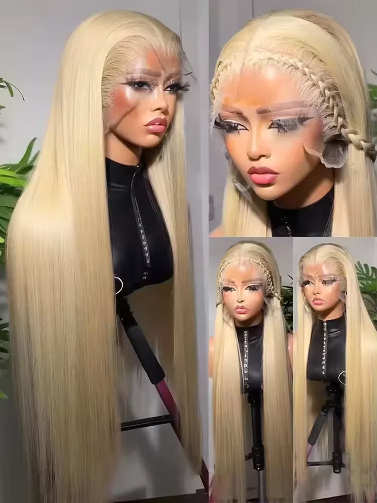 40 inch Blonde 613 Straight Lace Front Wigs Human Hair 100% natural 13x4 Human Hair Lace Frontal Wigs for Women Wigs Promotions