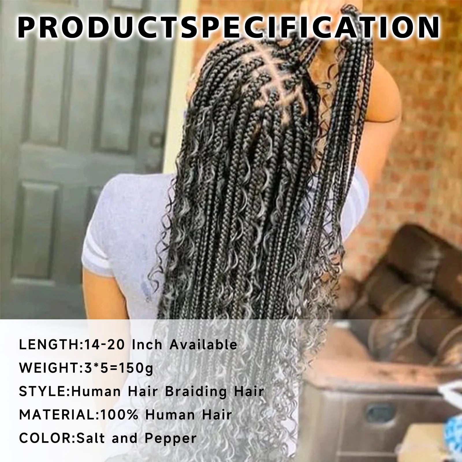Deep Wave human hair bundle no weft bundle female hair extension 3 strands Gray human hair for real human hair braid