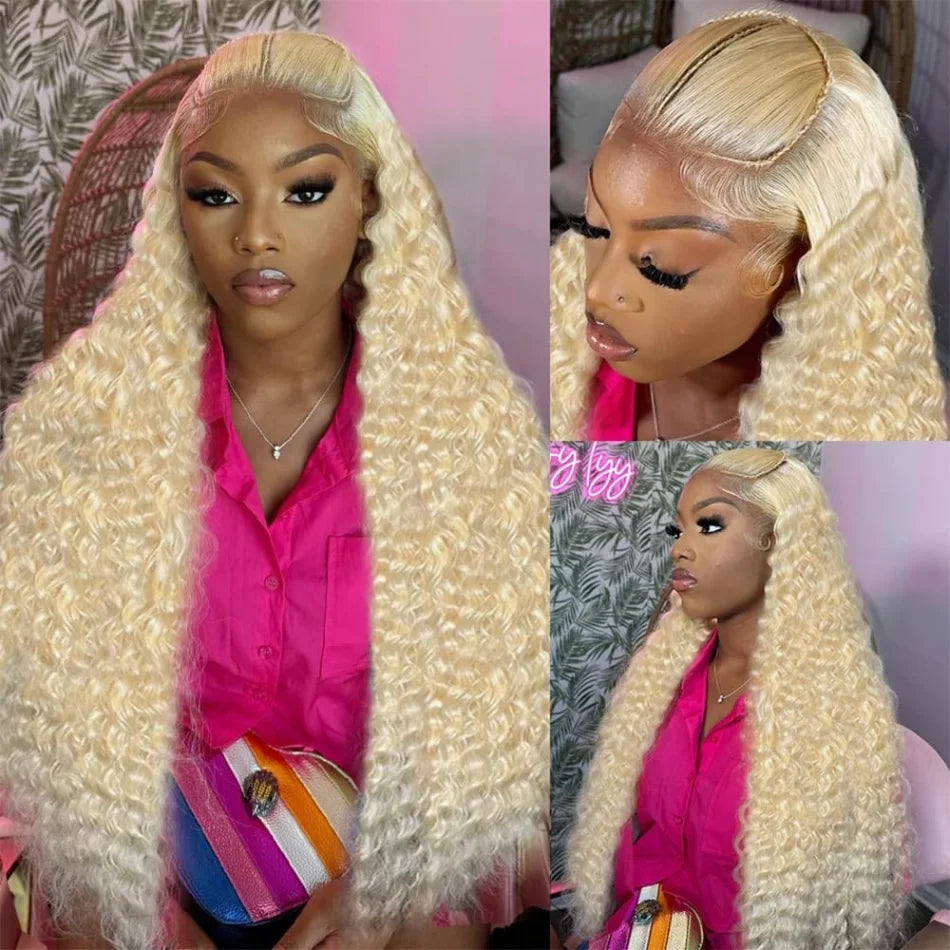 Blonde Water Wave Remy Human Hair Wig 613 hd Lace Frontal Wig 13x6 13x4 Lace Pre Plucked Brazilian Colored Curly Human Hair Wigs