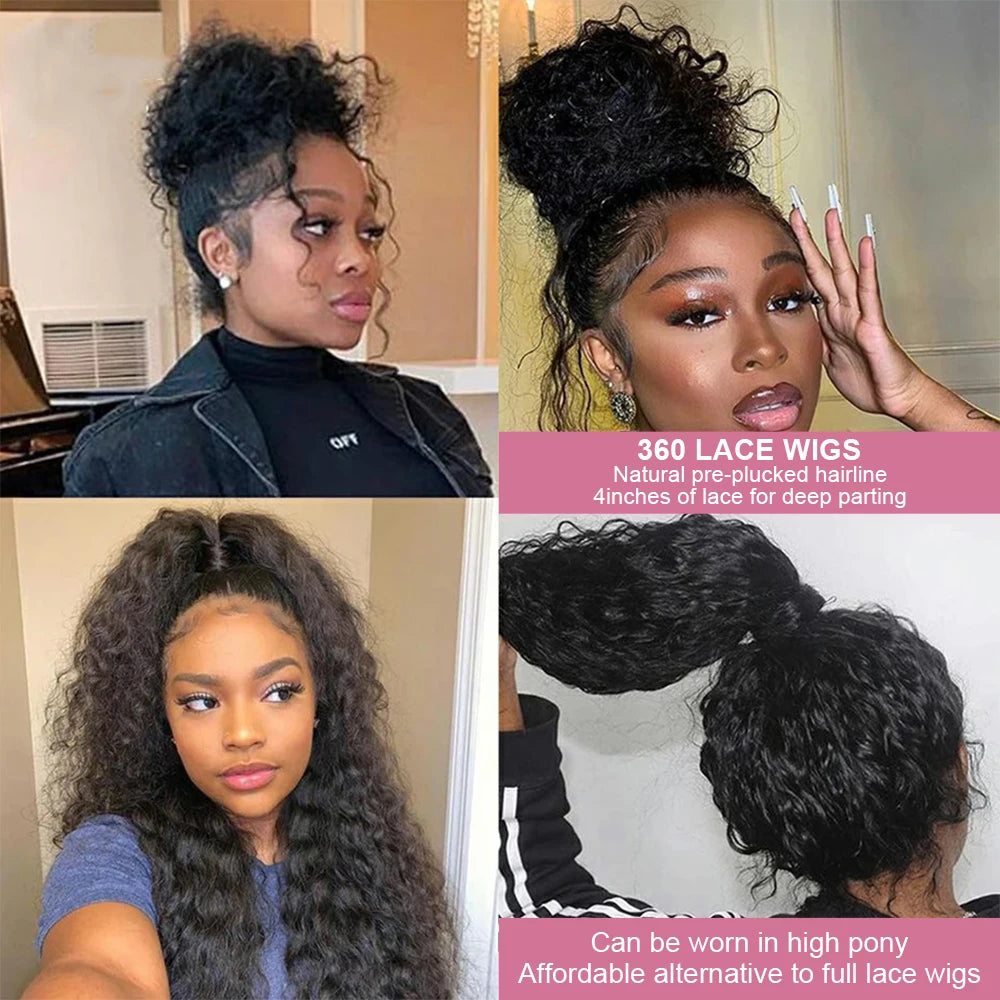 40 46 Inch Deep Wave 13x6 HD Lace Frontal Human Hair Wig Brazilian 13x4 Loose Water Curly Lace Front Wigs For Women 300% Density